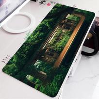 Green Desk Mat Natural Anime Scenery Laptop Mousepad PC Offices Accessories Large Mouse Pad Rubber Carpet Keyboard Extended Pads 800X300x2mm gray