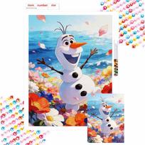 Disney Olaf Frozen diamond painting mosaic diamond art painting kit handmade diy home decoration Round 30x40cm blue