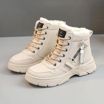 Winter Ladies Shoes Lace Up Women Sneakers Snow Ankle Boots Waterproof Warm Platform Botas Woman Footwear 39 gray