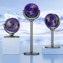 2026 USB Rechargeable Silent Oscillating Floor Fan with Large Airflow gray