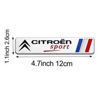 2026 Karštas automobilio lipdukas 3D aliuminio emblema Automobilio lango kėbulo automobilio šoninio sparno apdailos lipdukai Citroen sport C3 C2 C5 Grand Pic 1pc white