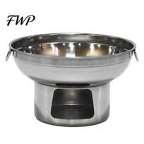 Portable Hot Pot for Indoor Use Stainless Steel Induction Gas And Electric Stoves, Detachable Shabu Stove Round Pot, Multipurpose Cooking Kitchen 20cm gray
