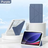 For New Samsung Galaxy Tab S10 S10+ 12.4 FE S10 FE+ Plus Case For Tab A9 S9 S8 S7 FE Plus 11/12.4/13.1 inch Pencil Holder Cover S8 Plus (12.4) X800 violetinė