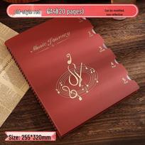A4 Retro Music Score Folder with Thick Outer Board and Non-Reflective Pages for Piano Sheet Music Storage Standard Retro Blue