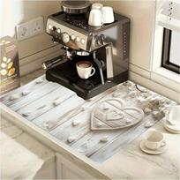 1Pcs Rubber Drying Mat With Of Tabletop Mat Featuring For Coffee Shop Restaurant Kitchen Carpet Tableware Durable Diatom Mud 30*40cm black