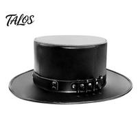 Maro daktaro Gothic Steampunk dirbtinės odos aukštas skrybėlė kepuraitė Karnavalo kostiumo rekvizitai