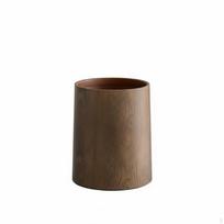 Wood Grain Trash Can Double Layer Swing Lid Hides Liners for Home Wood Grain_S Double Sleeve