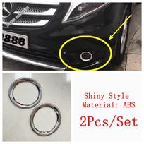 2PCS Car Front Fog Light Lamp Ring Circle Frame Decor Cover Trim For Mercedes-Benz Vito W447 2017 -  ABS Chrome Accessories Shiny Style-B black