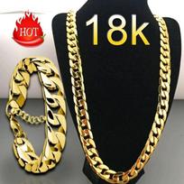 Men's 6MM Gold-Plated Side Profile Necklace - European and American Fashion Jewelry black