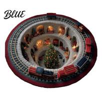 Entryway Christmas Runner 3D Rug Illusion Area Round Decorative Soft Comfortable Seasonal Rug Floor Mat Festive Carpet for Indoor Home Living 120cm C