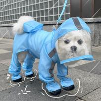 Full-coverage Four-legged Rain Coat Waterproof Cat Rainproof Pet Clothes  for Small Dog XL