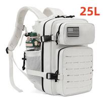 25L GYM Backpacks for Men Survival Laser Cut Molle Daypack Small Bug Out Bag Hunting Rucksack with Dual Cup Holders balta