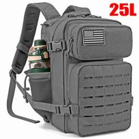25L GYM Backpacks for Men Survival Laser Cut Molle Daypack Small Bug Out Bag Hunting Rucksack with Dual Cup Holders