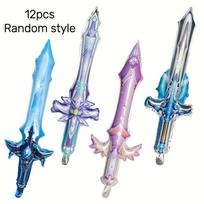 12/24/36Pcs Mixed Birthday Party Balloon Decor Inflatable Sword Celebrate Refueling Stick Balloon Cheering Rave Festival Globos Random style