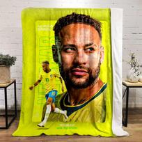 Neymaras Jr Brazilijos Futbolo Žaidėjas Šilta Antklodė Dizainas Flanelinė Antklodė Miegamajam, Svetainei, Sofai ir Poilsiui. 150x180cm(59*70in)
