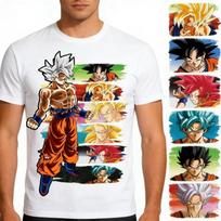 Anime Dragon Ball Goku Battle Form Printed T-shirt Men's and Women's T-shirt Men's Top Sports T-shirt Men's T-shirt Summer Tee L beige