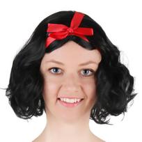 Žavingas Snieguolės Moteriškas Kostiumas Princesės Suknelė Su Klostėmis Ir Lanku Helovinui Wig Only,25cm/9.84in beige