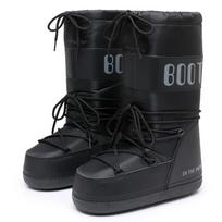Moteriški žiemos slidinėjimo kosminiai batai, apvalus priekis, vidutinio ilgio aulas, sutirštinti mėnulio sniego sportbačiai size 37/38 black