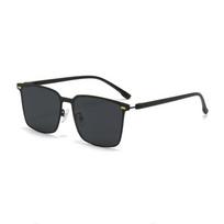 Vyriški fotochrominiai poliarizuoti akiniai nuo saulės Retro kvadratiniai moteriški akiniai nuo saulės Trend Anti-glare saugūs vairavimo akiniai black