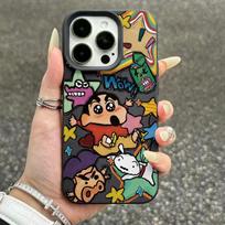 Crayon Shin shirt Doodle Suitable for Apple 15 Promax Mobile Phone Case IPhone 14 New 13 Protective Case 12 Women's Model iPhone 12 Pro Max black
