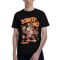 Funny Donkey Kong Poster T-Shirt Men Women's Round Collar Pure Cotton T Shirt  Short Sleeve Tees Birthday Present Clothes M black