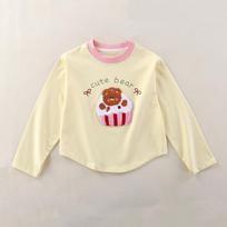 Children's Autumn Clothing 2026 Girls' Long Sleeved TopClass A Children's Clothing Boys' Autumn Clothing T-shirt 80cm smėlis