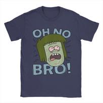 Regular Show Muscle Man Oh No Bro Funny Cartoon T Shirt Men 100 Cotton Unique TShirt Crewneck  Tee Shirt Short Sleeve Tops M gray