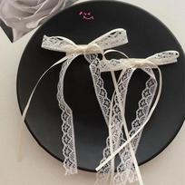 Sweet Long Hairpins French Lolita Lace Ribbon Tassel Bowknot Hair Clip For Women Girl Party Barrettes Headwear Accessories