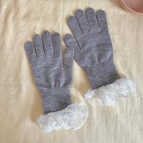Luochi Knitting Lace-Trim Gloves: Women’s Warm, Touchscreen-Compatible, Japanese-Style Wool Cycling Gloves for Autumn/Winter
