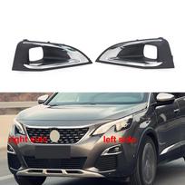 Car Front Bumper Lower Grille Fog Lamp Cover Car No Sensor Fog Light Cover For 4008 5008 GT Left Black  silver Left