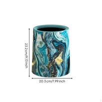 Doubletier Trash Can, Large Wastebasket, Kitchen, Bathroom, Bedroom Blue Oil Painting Small Blue Oil Painting Small