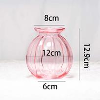 Small Fragrance Glass Vase with Lace Pleated Design for Living Room or Bedside Decoration
