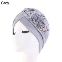 Women Ladies Bandana Bonnet Muslim Turban Hat Indian Inner Hijabs Head Wrap Sleep Cap pilka