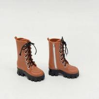 1 Pair Mini Shoes Fashion Dress Up Footwear  Doll High Ankle Boots Lace Up Side Zipper Thick Sole For 1/12 Doll Play House Toy ruda