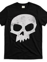 Sid Skull Black Graphic T-Shirt - Streetwear Vintage Distressed Skull Print Uni S white