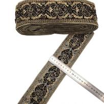 Ethnic Lace Hand Embroidered Ribbon Trim, DIY Clothing, Sewing Accessories, 1Yards 1Yard gray
