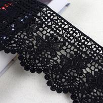 Fabric Embroidery Diy Lace Watersoluble For Skirt Hem Decoration 2# black gray