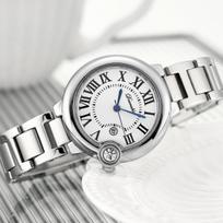 Women's Business Watch Stainless Steel Quartz Watch Balloon Waterproof High end and simple Watch gray