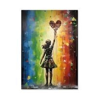 Banksy Grafiti meno kūrinys Priimk mano širdį mylėti Drobės paveikslai Plakatai ir spaudiniai Sienos meno paveikslas Miegamajam Namų dekoravimui 50x80cm No Framed