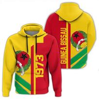 Guinea-Bissau Map Flag Men's African Coat Men Clothes 3D Printed African National Emblem Graphic Sweatshirt Male Pullover Hooded M red