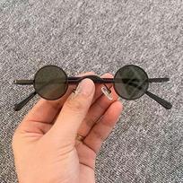 Rock Punk Man Sunglasses Classic Small Round Outdoor Hip Hop Sunglasses Women Wide Bridge Metal Frame Black Lens Driving Eyewear black
