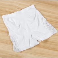 Women's Ice Silk Lace-Trimmed Safety Shorts: Pure Cotton Crotch, Summer Anti-Exposure Plus Size Boxer Briefs. One Size (80-160 jin) beige