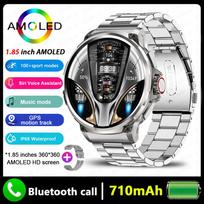 2025 Naujas vyriškas GPS sekimo išmanusis laikrodis 1,85 colio Ultra HD AMOLED ekranas 710 mAh baterija Bluetooth skambučiai išmanusis laikrodis Huawei Xiaomi steel belt black