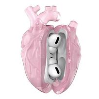 Transparent Liquid Silicone Earphone Cover For Earbuds With Unique Heart Designs Earphones Case white