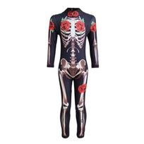 Baisus skeletas Bodysuit Helovinas Moteriški Kostiumai Šventė Velnias Vaikas Jumpsuit Karnavalas 180cm black