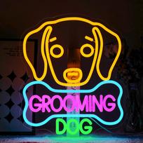 Pet Shop Neon Light Wall Decoration Pet Supplies Store Cat Dog Puppy Care Washing Skirt Shop, USB Powered Dimmable  Led Sign yellow