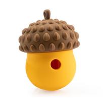 Silicone Tumbler Interactive Dog Toys Chew Balls Bite Resistant Easy To Clean Slow Feeding Dog Puzzle Feeder Puppy Accessories (Brown,9.5x9.5x12.5cm) ruda