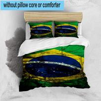 3PCS Brazilian Flag Artwork 3pcs Bedding,Including 3PCS Duvet Cover And 2pcs Pillowcases Perfect for Christmas,Ideal for Bedroom, Dormitory 135cm*200cm