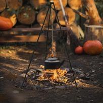 Aluminum Alloy Tripod Grill Stand Adjustable Height Campfire Pot Holder Camping Tripod  Picnic