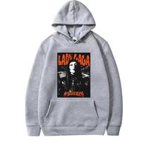 Lady Gaga Mayhem Rapper Hoodie Men Women Vintage Fashion Long Sleeve Sweatshirt With Print Graphics Oversiztop Hoodie Unisex M pilka spalva